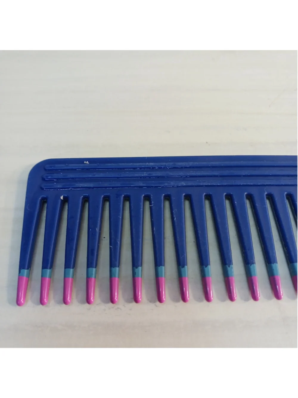 Vtg 80s 90s Mebco Sund Haaren Twice Dipped Wide Tooth Detangling Comb Pink Flaws